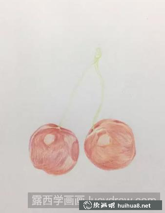彩鉛畫櫻桃