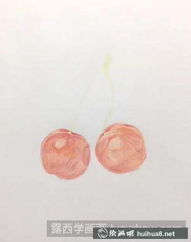 彩鉛畫櫻桃
