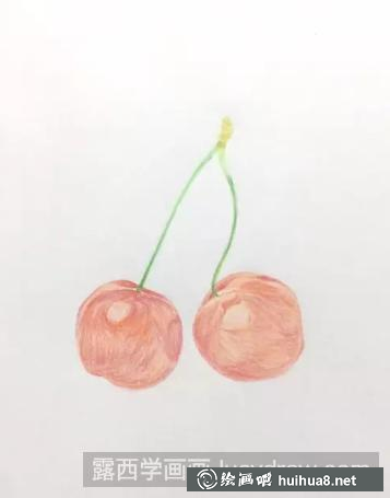 彩鉛畫櫻桃