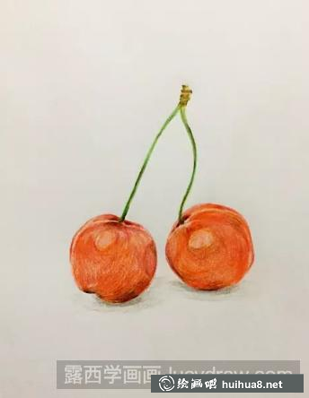 彩鉛畫櫻桃