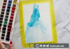 水彩星空城市畫(huà)法教程步驟