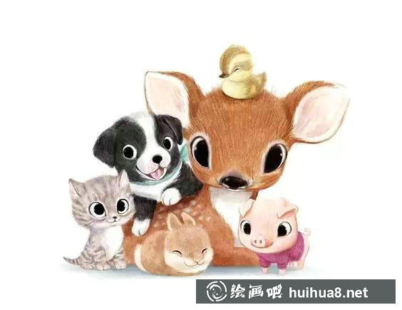 小動(dòng)物彩鉛畫3