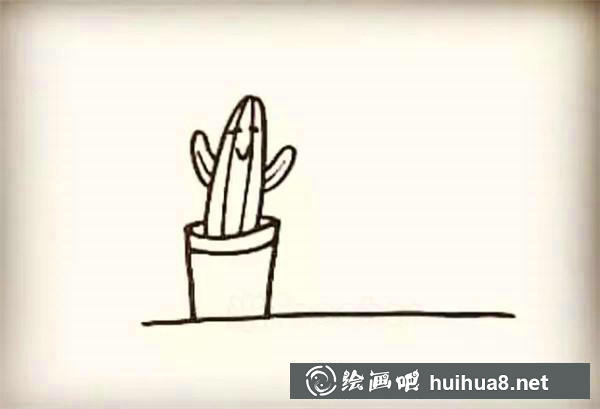 仙人掌簡(jiǎn)筆畫(huà)教程