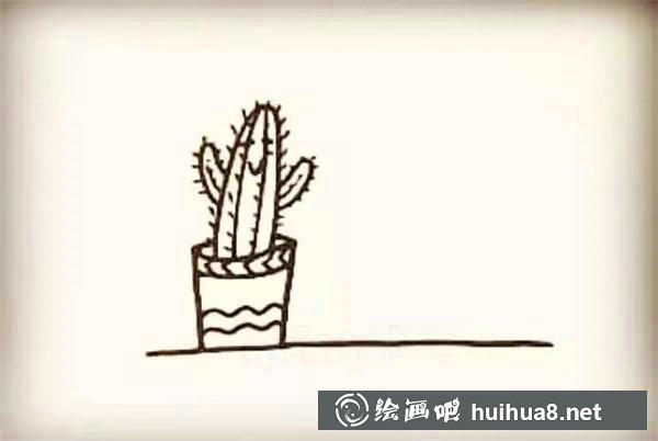 仙人掌簡(jiǎn)筆畫(huà)教程