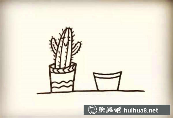 仙人掌簡(jiǎn)筆畫(huà)教程
