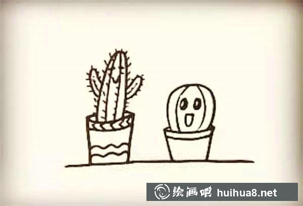 仙人掌簡(jiǎn)筆畫(huà)教程