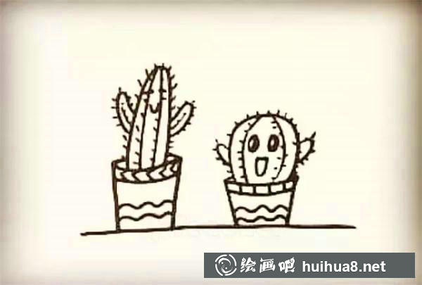 仙人掌簡(jiǎn)筆畫(huà)教程