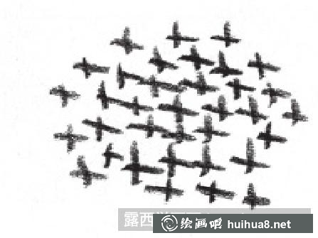 十字釘頭鼠尾線條示例