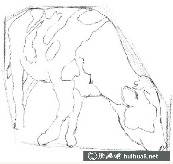 素描畫奶牛