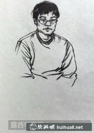 男青年坐姿的畫法