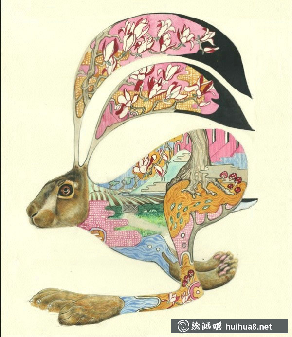 英國數(shù)字插畫師Daniel Mackie創(chuàng)意動(dòng)物水彩插畫
