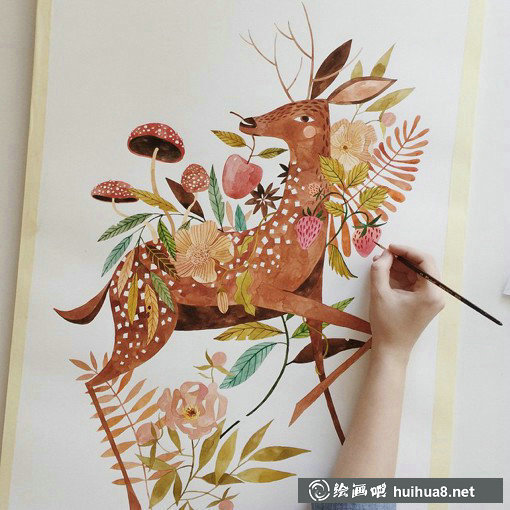 羅馬尼亞Oana手繪水彩插畫作品欣賞