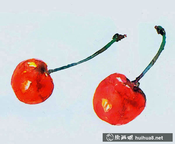 水彩畫入門教程：寫生櫻桃的步驟
