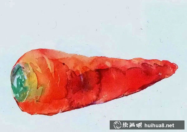 水彩畫(huà)入門教程：寫(xiě)生胡蘿卜的步驟