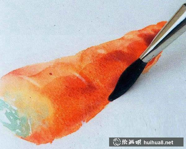 水彩畫(huà)入門教程：寫(xiě)生胡蘿卜的步驟