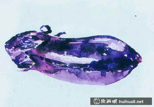 水彩畫(huà)入門(mén)教程：寫(xiě)生茄子的步驟
