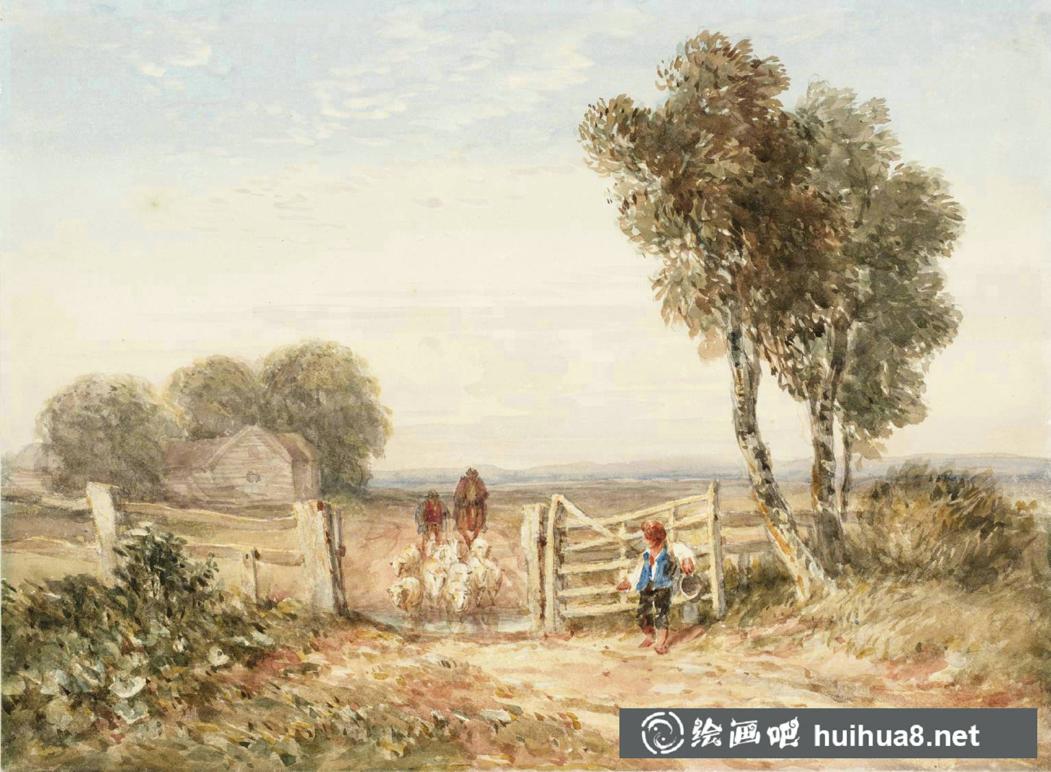 英國畫家大衛(wèi)·考克斯David Cox水彩風(fēng)景畫作品