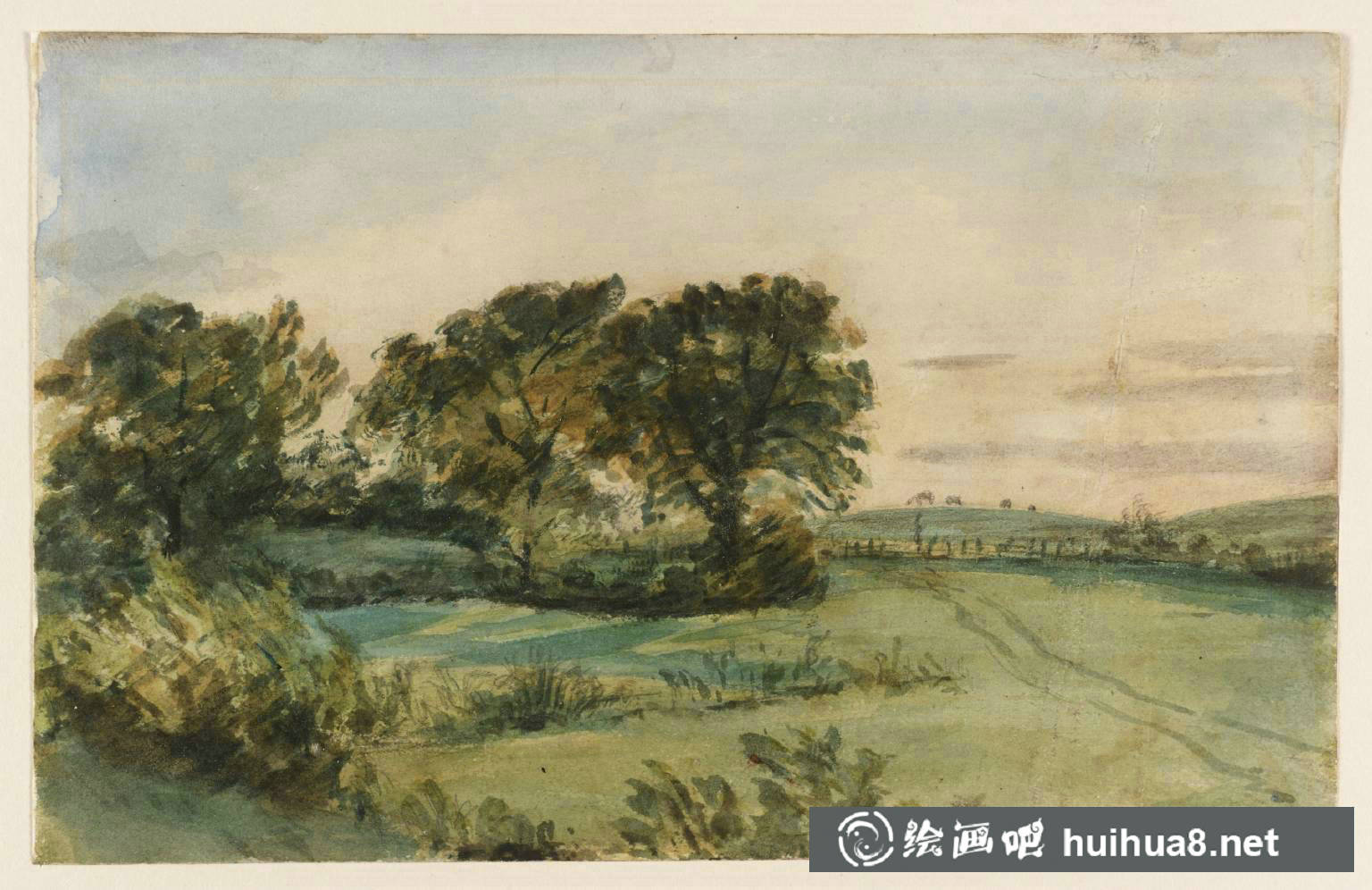 早期英國(guó)風(fēng)景畫(huà)家約翰·康斯特勃水彩畫(huà)手稿