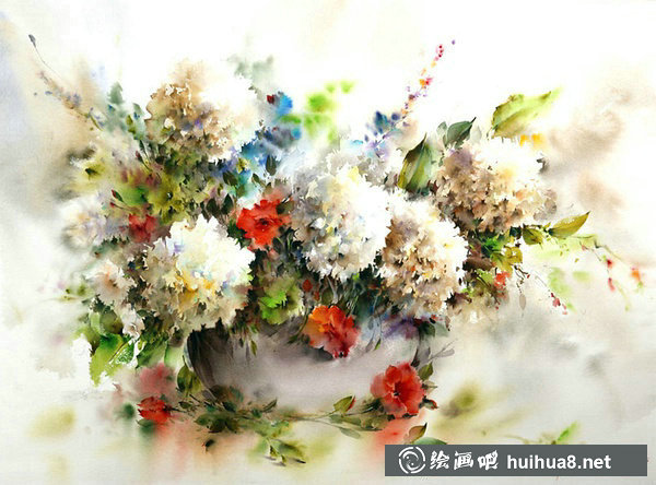 Mohammad Yazdchi的唯美靜物花卉水彩手繪