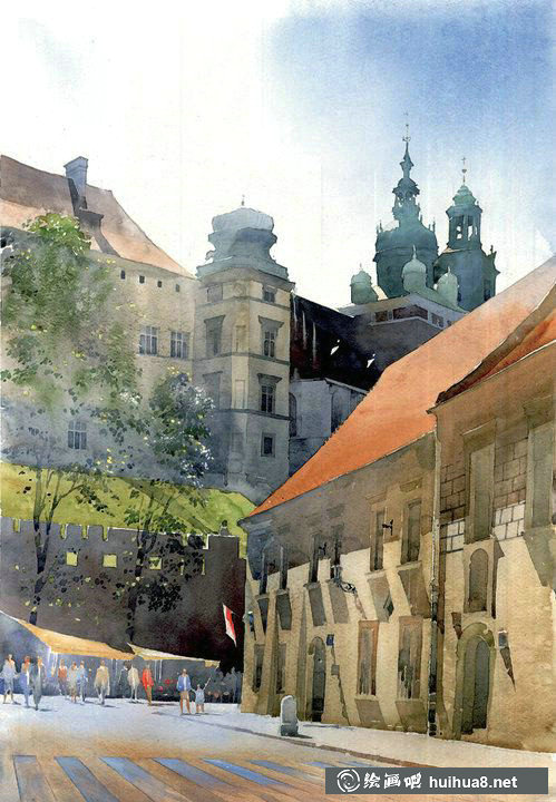 波蘭畫家Michal Suffczynski的歐洲建筑風景水彩