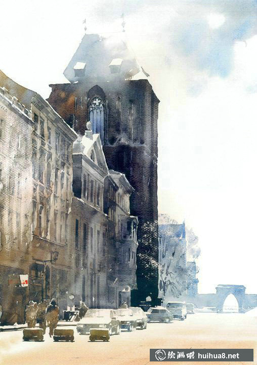 波蘭畫家Michal Suffczynski的歐洲建筑風景水彩