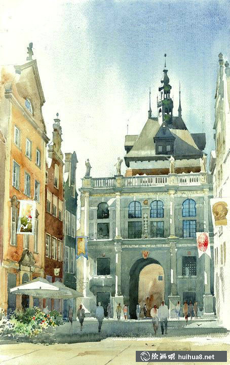 波蘭畫家Michal Suffczynski的歐洲建筑風景水彩