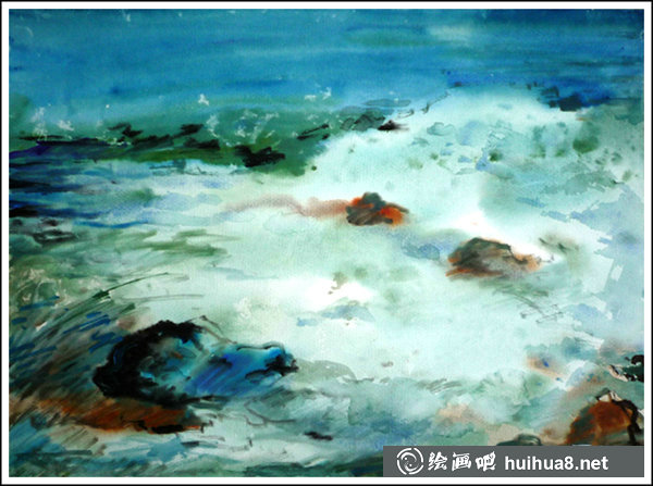 嚴(yán)德泰山水風(fēng)景畫水彩作品欣賞