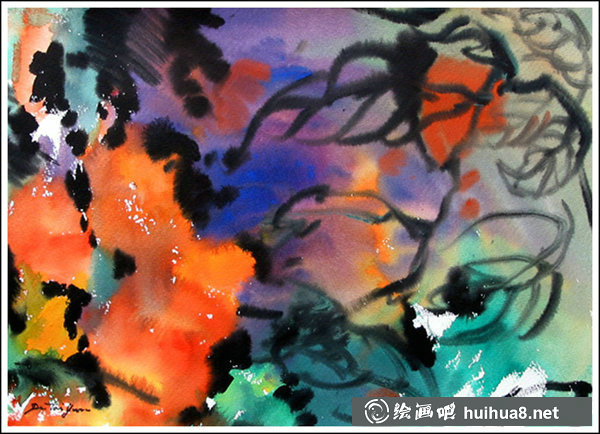 嚴(yán)德泰山水風(fēng)景畫水彩作品欣賞