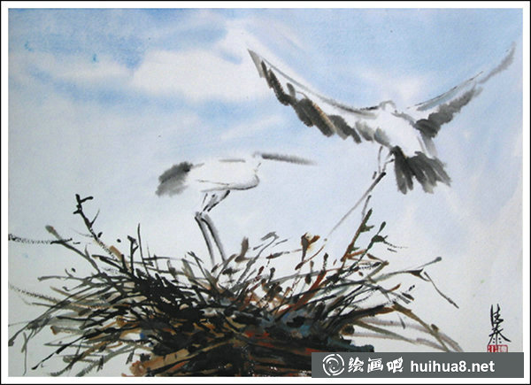 嚴(yán)德泰山水風(fēng)景畫水彩作品欣賞