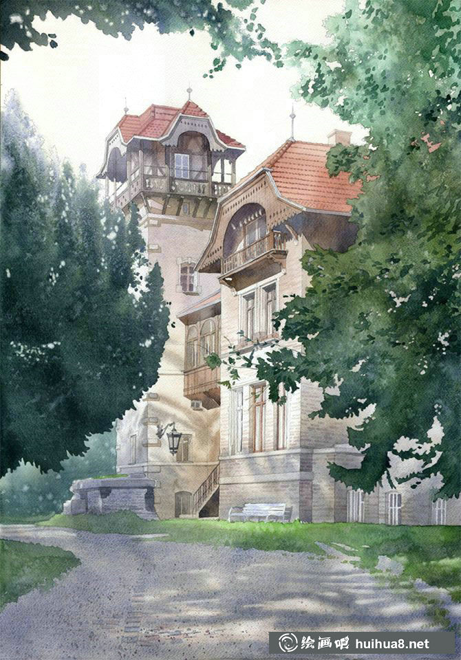 波蘭水彩畫家Grzegorz Wróbe風(fēng)景建筑作品