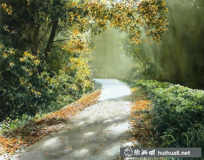 日本阿部智幸風(fēng)景水彩畫作品