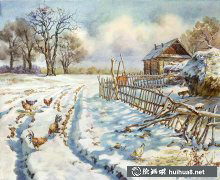 俄羅斯畫家Pugachev Paul S 雪景水彩畫藝術(shù)風(fēng)采