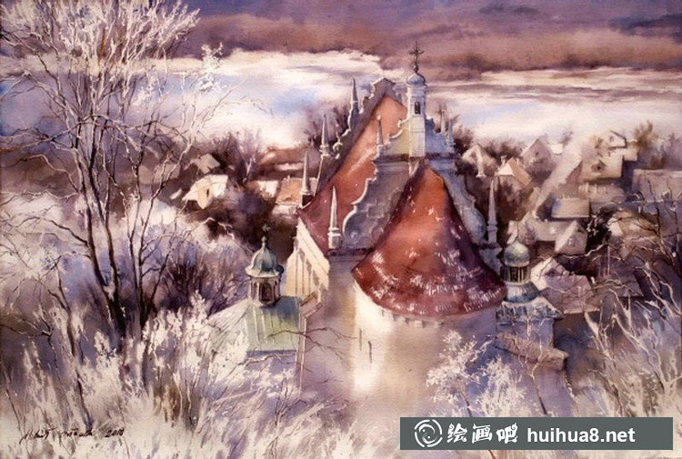 波蘭水彩畫家Michal Orlowski建筑風(fēng)景畫作品