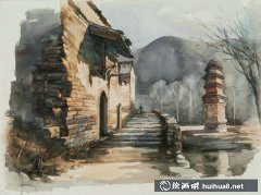 李民水彩畫(huà)家鄉(xiāng)風(fēng)光