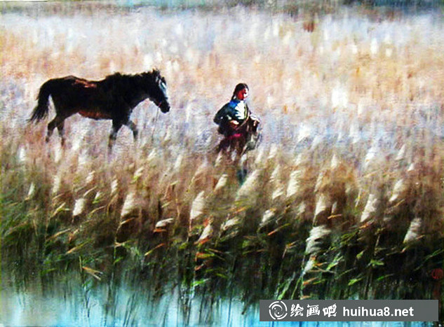 黃鐵山鄉(xiāng)村山水風景水彩畫作品