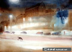 俄羅斯畫家Sergei Temerev都市水彩風(fēng)景