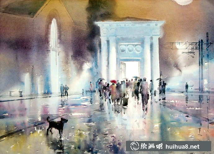 俄羅斯畫(huà)家Sergei Temerev都市景觀水彩畫(huà)