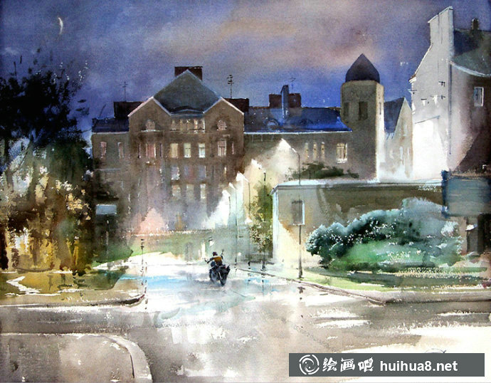俄羅斯畫(huà)家Sergei Temerev都市景觀水彩畫(huà)