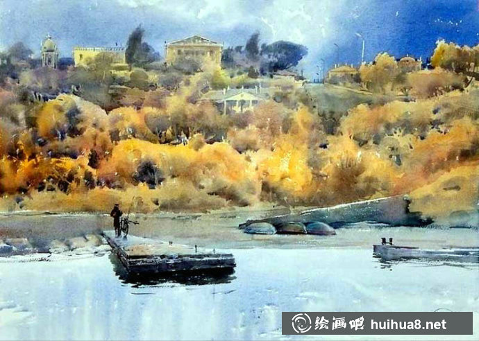 俄羅斯畫(huà)家Sergei Temerev都市景觀水彩畫(huà)