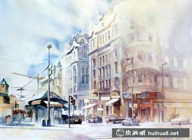 波蘭Michal Orlowski水彩風(fēng)景畫作品