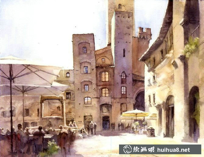 波蘭Michal Orlowski水彩風(fēng)景畫作品