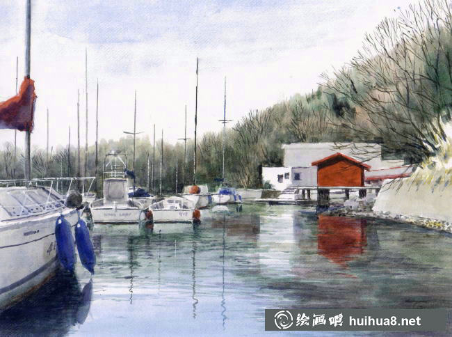日本畫(huà)家坂田融水彩畫(huà)作品