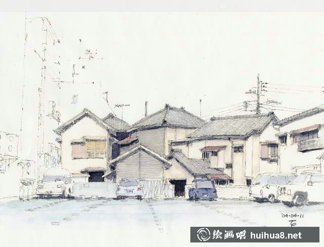 日本畫(huà)家坂田融水彩畫(huà)作品