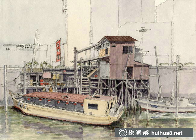 日本畫(huà)家坂田融水彩畫(huà)作品
