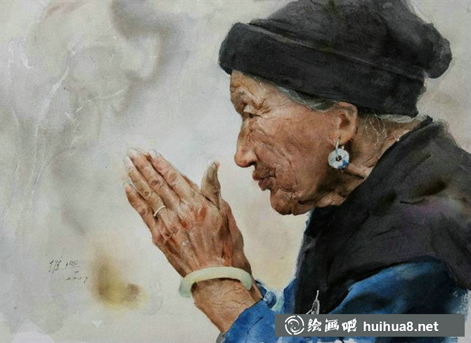 關維興水彩人物畫作品欣賞
