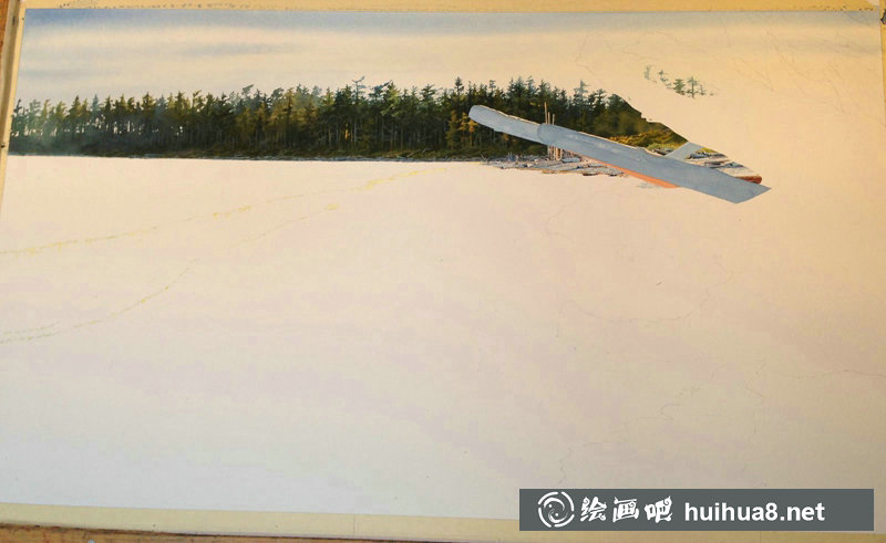 加拿大畫家Carol Evans的海灘水彩繪畫過程