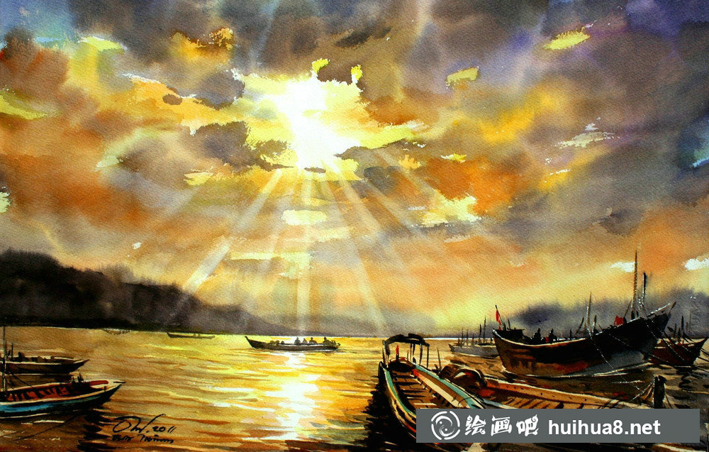 泰國Thanakorn Chaijinda 水彩畫作品