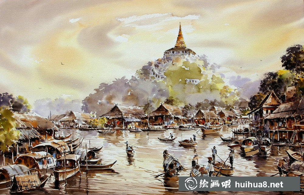 泰國Thanakorn Chaijinda 水彩畫作品