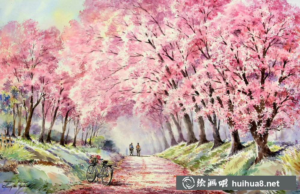 泰國Thanakorn Chaijinda 水彩畫作品
