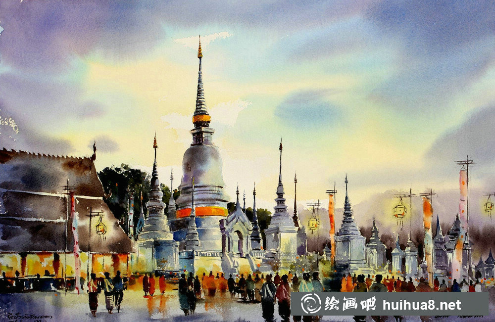 泰國Thanakorn Chaijinda 水彩畫作品
